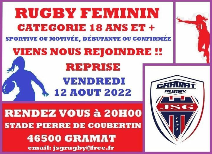 reprise entrainement rugby féminin : 12 août à 20h00