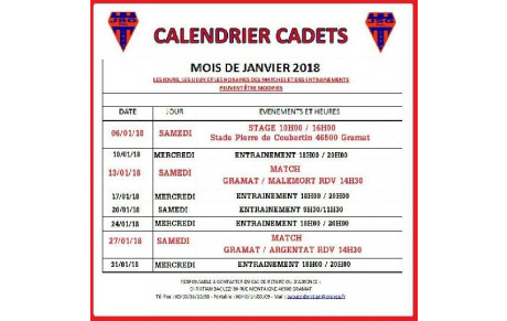 LES CADETS EN 2018