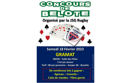NOMBREUSE AFFLUENCE AU CONCOURS DE BELOTE 