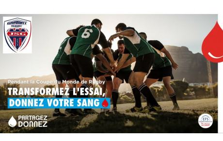 La JSGramatoise Rugby s’engage pour le don de sang !
